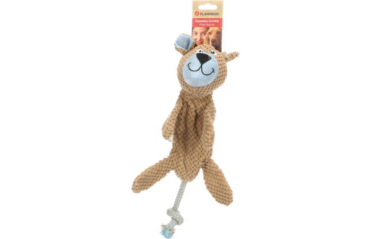 Flamingo Toy Krops Dog with rope Brown