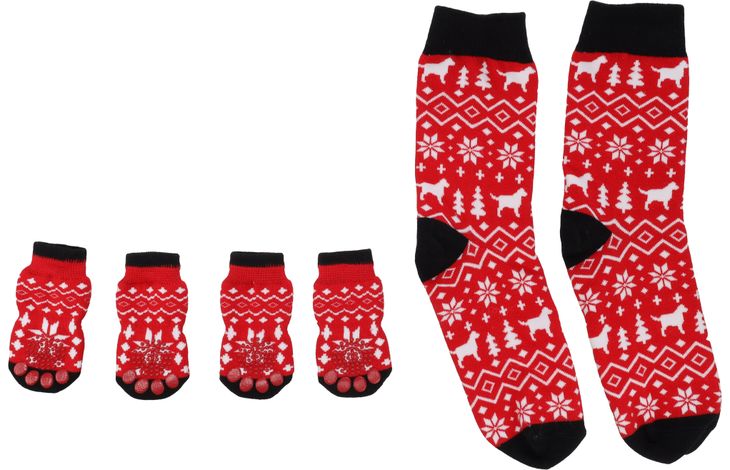 Flamingo Kerst bijpassende sokken Keysa Rood