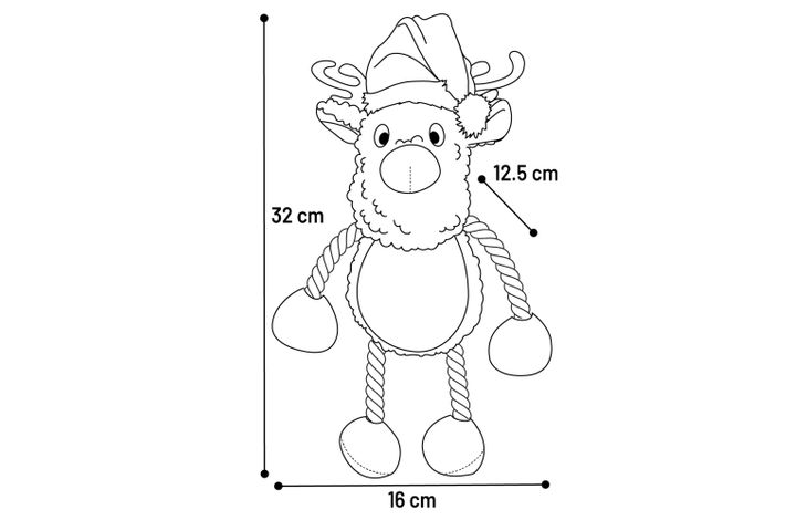 Flamingo Kerst Speelgoed lange poten Krola Rendier & Touw Bruin