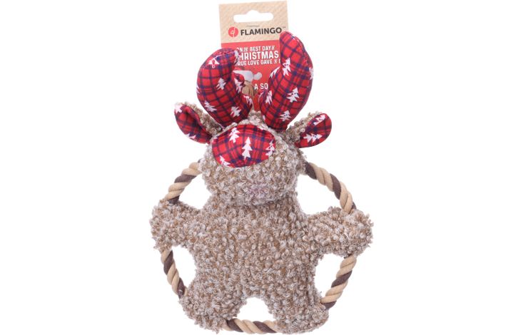 Flamingo Kerst Speelgoed Krola Rendier & Ring Bruin