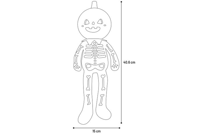 Flamingo Halloween Speelgoed Bonno Skelet Zwart