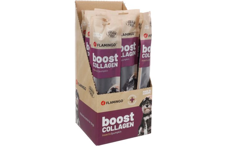 Flamingo Snacks Boost Sausage with insects & collagen 