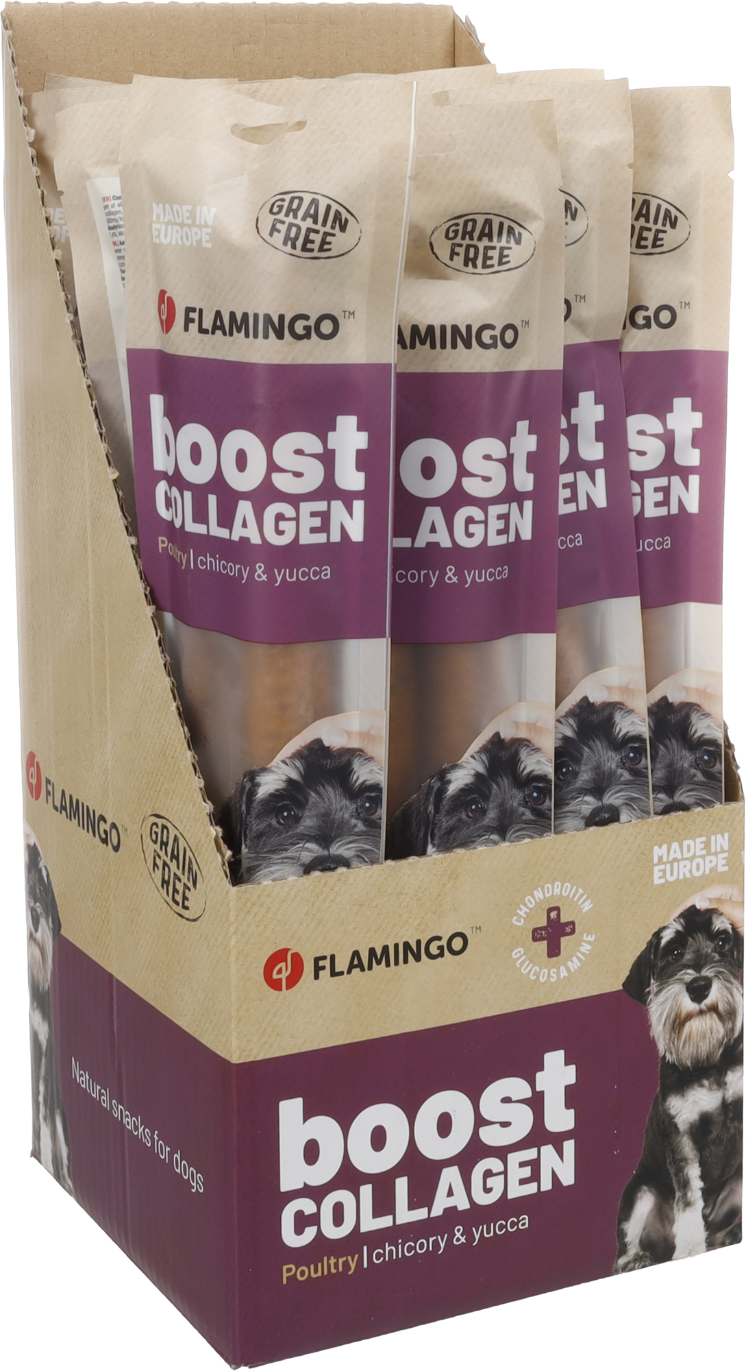 Flamingo Snacks Boost Sausage with chicken & collagen 