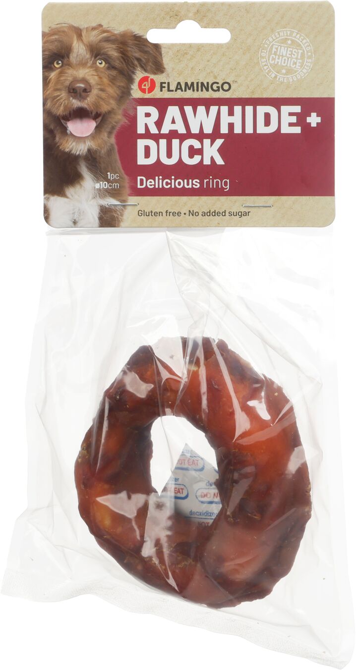 Flamingo Snacks R'hide Ring  with duck 10cm 110g