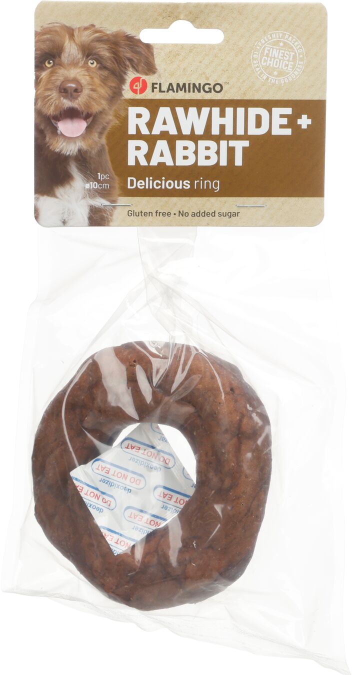 Flamingo Snacks R'hide Ring  with rabbit 10cm 110g