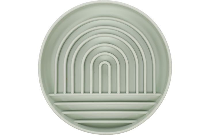 Flamingo Feeding bowl Slow feeder Rainy Round Light green