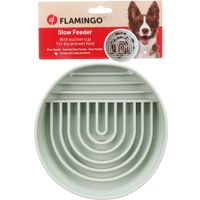 Flamingo Feeding bowl Slow feeder Rainy Round Light green