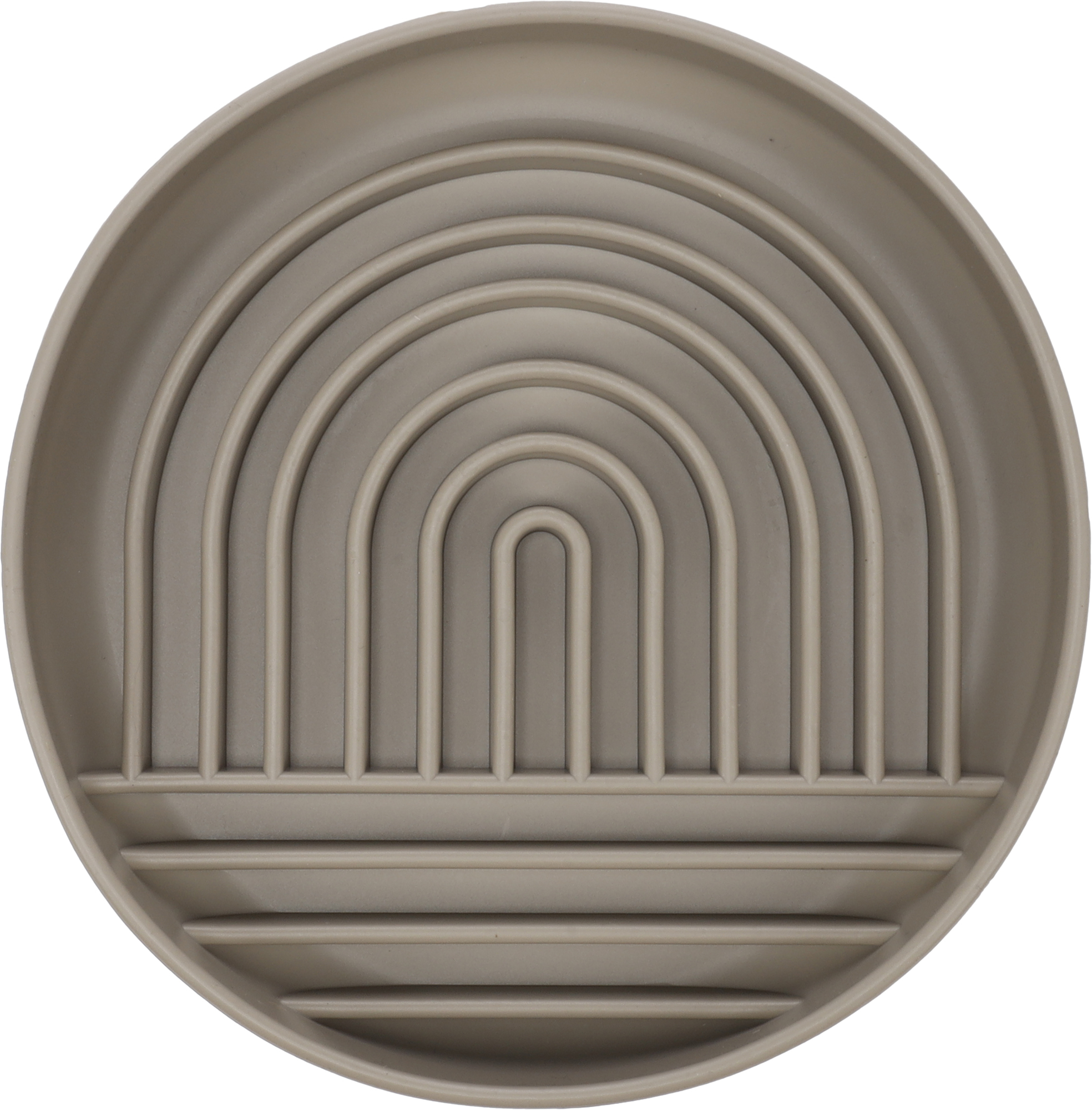 Flamingo Feeding bowl Slow feeder Rainy Round Taupe