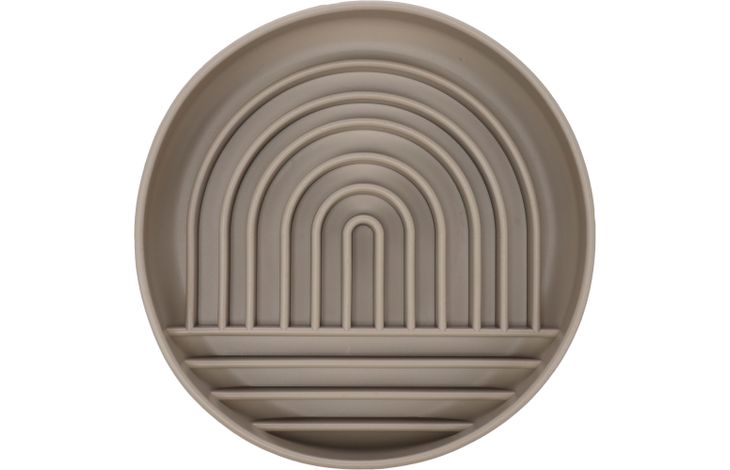 Flamingo Feeding bowl Slow feeder Rainy Round Taupe