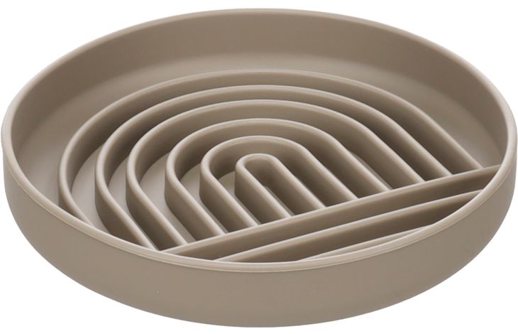 Flamingo Feeding bowl Slow feeder Rainy Round Taupe