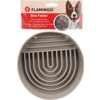 Flamingo Feeding bowl Slow feeder Rainy Round Taupe