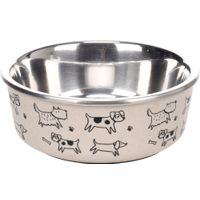 Flamingo Feeding and drinking bowl Jappie Round Beige