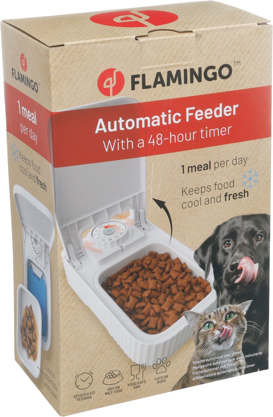 Flamingo Distributore di cibo Dozer Rettangolo Bianco