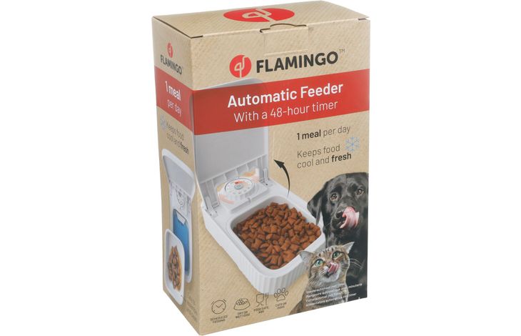 Flamingo Distributore di cibo Dozer Rettangolo Bianco