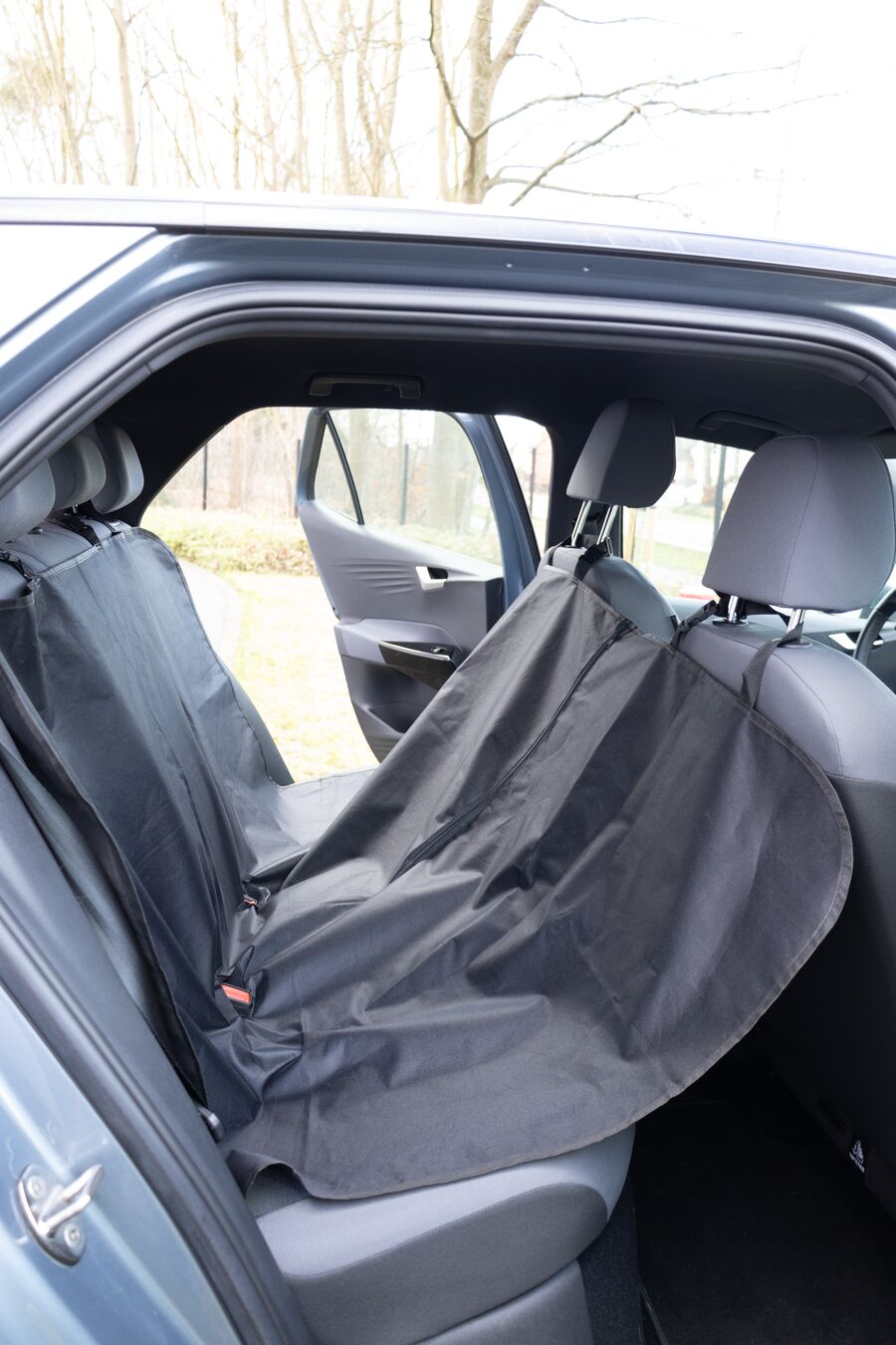 Flamingo Car seat cover Essenza Can be split in two Hammock model Back seat (of the car) Black