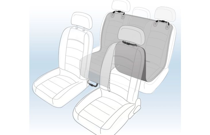 Flamingo Car seat cover Essenza Can be split in two Hammock model Back seat (of the car) Black