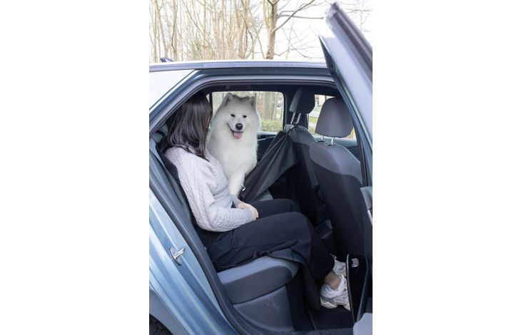Flamingo Car seat cover Essenza Can be split in two Hammock model Back seat (of the car) Black