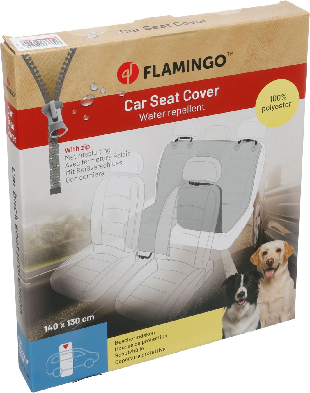 Flamingo Car seat cover Essenza Can be split in two Hammock model Back seat (of the car) Black