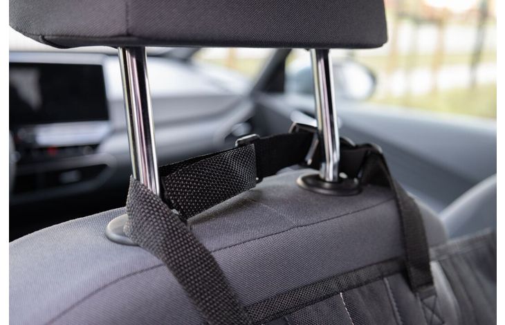 Flamingo Car seat cover Elite Can be split in two Hammock model Back seat (of the car) Black