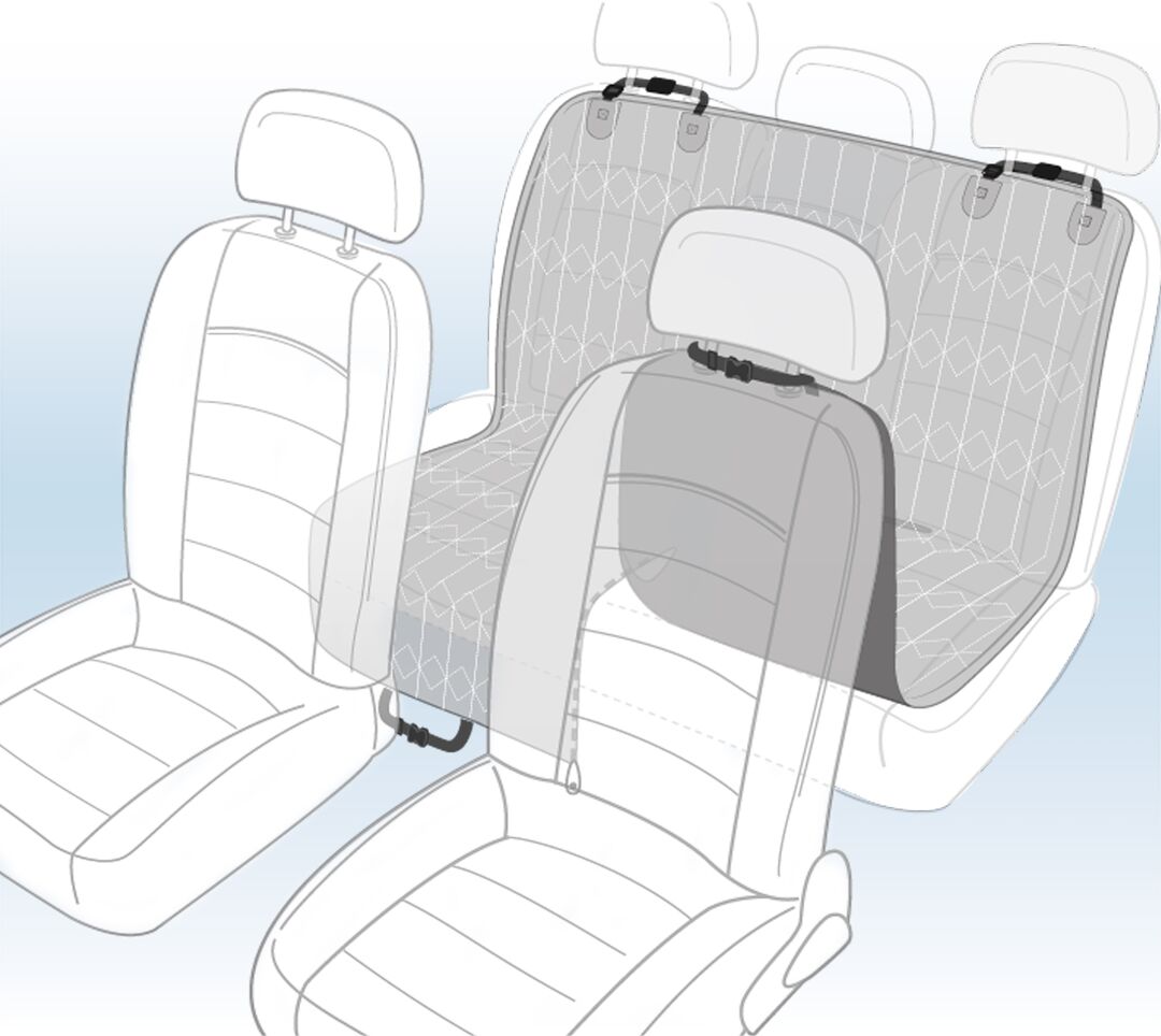Flamingo Car seat cover Elite Can be split in two Hammock model Back seat (of the car) Black