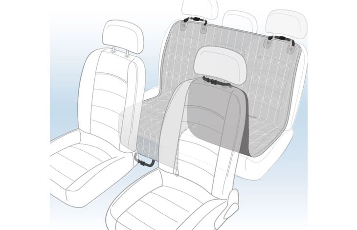 Flamingo Car seat cover Elite Can be split in two Hammock model Back seat (of the car) Black