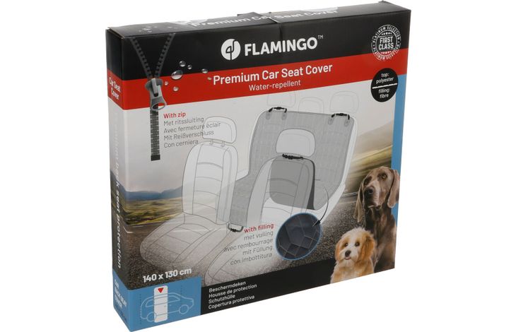 Flamingo Car seat cover Elite Can be split in two Hammock model Back seat (of the car) Black