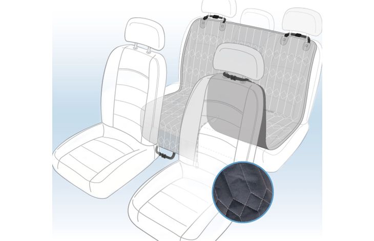 Flamingo Car seat cover Elite Can be split in two Hammock model Back seat (of the car) Black