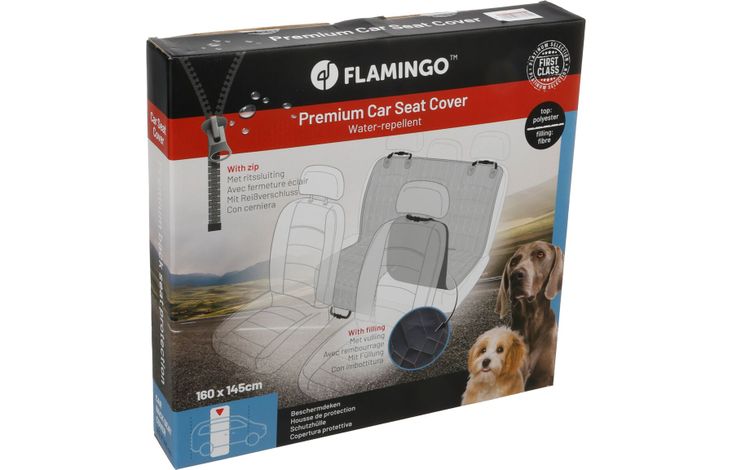 Flamingo Car seat cover Elite Can be split in two Hammock model Back seat (of the car) Black
