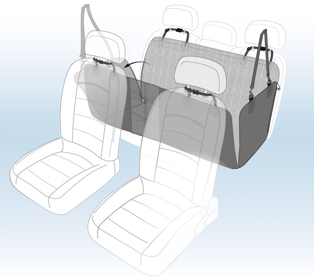 Flamingo Car seat cover Elite Closed hammock model Back seat (of the car) Black