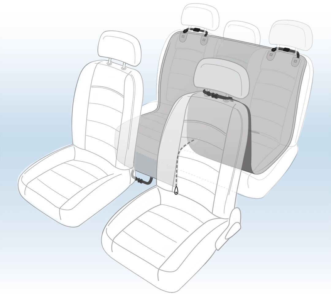 Flamingo Car seat cover Fleazy Can be split in two Hammock model Back seat (of the car) Black