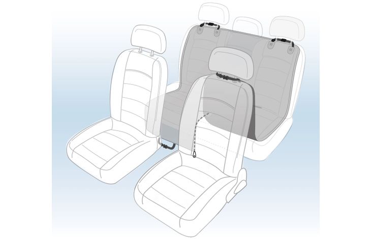 Flamingo Car seat cover Fleazy Can be split in two Hammock model Back seat (of the car) Black