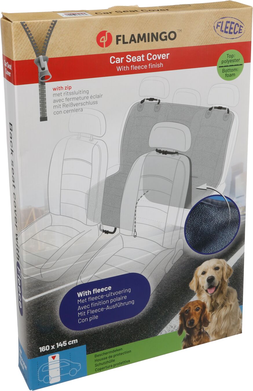 Flamingo Car seat cover Fleazy Can be split in two Hammock model Back seat (of the car) Black