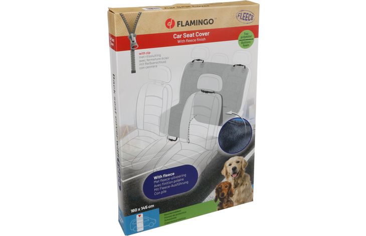 Flamingo Car seat cover Fleazy Can be split in two Hammock model Back seat (of the car) Black
