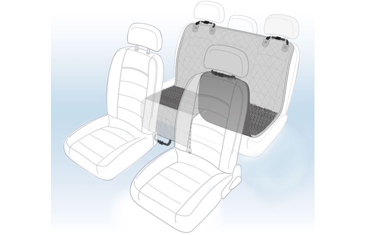Flamingo Car seat cover Heary Can be split in two Hammock model Back seat (of the car) Black