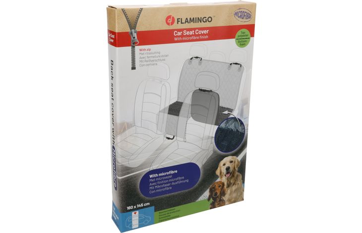 Flamingo Car seat cover Heary Can be split in two Hammock model Back seat (of the car) Black