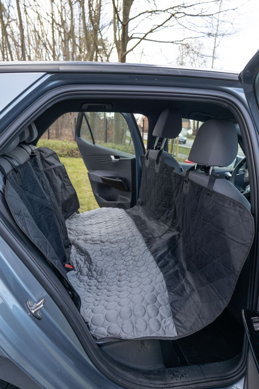 Flamingo Car seat cover Breazy Can be split in two Hammock model Back seat (of the car) Black