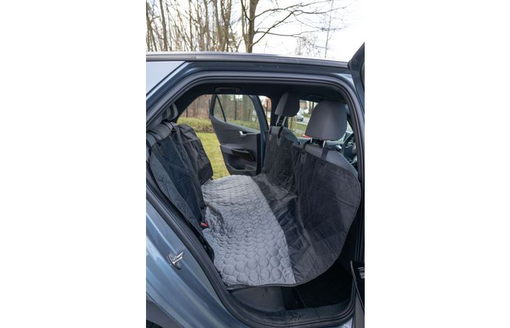 Flamingo Car seat cover Breazy Can be split in two Hammock model Back seat (of the car) Black