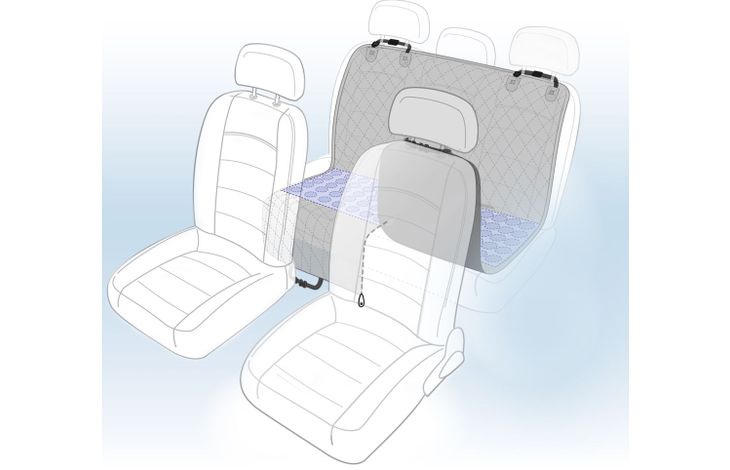 Flamingo Car seat cover Breazy Can be split in two Hammock model Back seat (of the car) Black