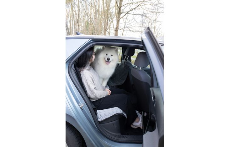 Flamingo Car seat cover Breazy Can be split in two Hammock model Back seat (of the car) Black