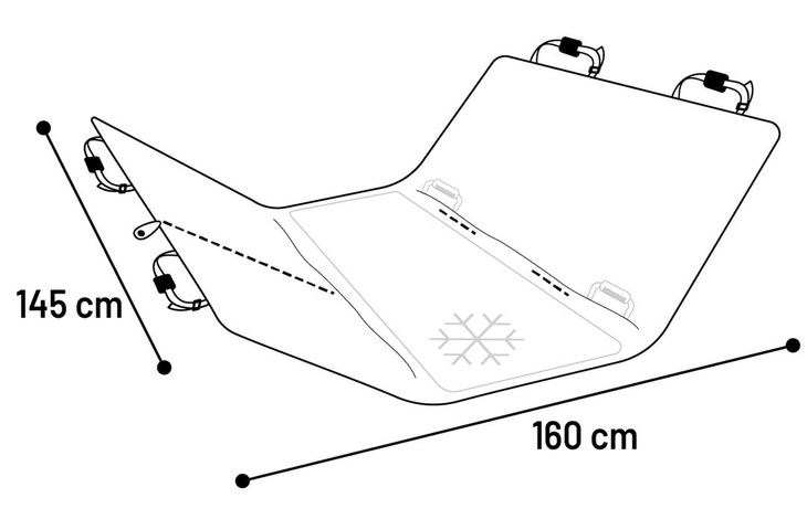 Flamingo Car seat cover Breazy Can be split in two Hammock model Back seat (of the car) Black