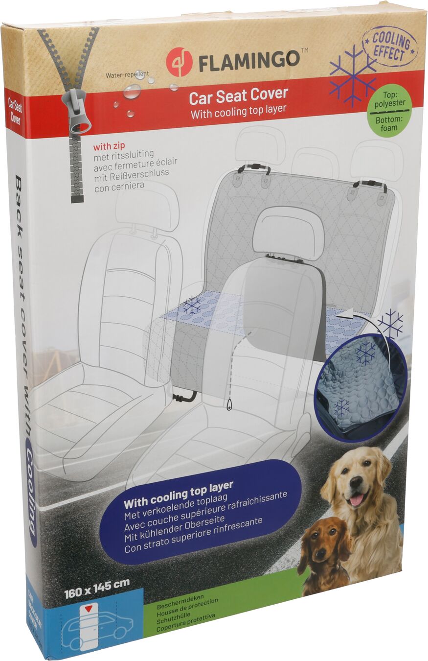 Flamingo Car seat cover Breazy Can be split in two Hammock model Back seat (of the car) Black