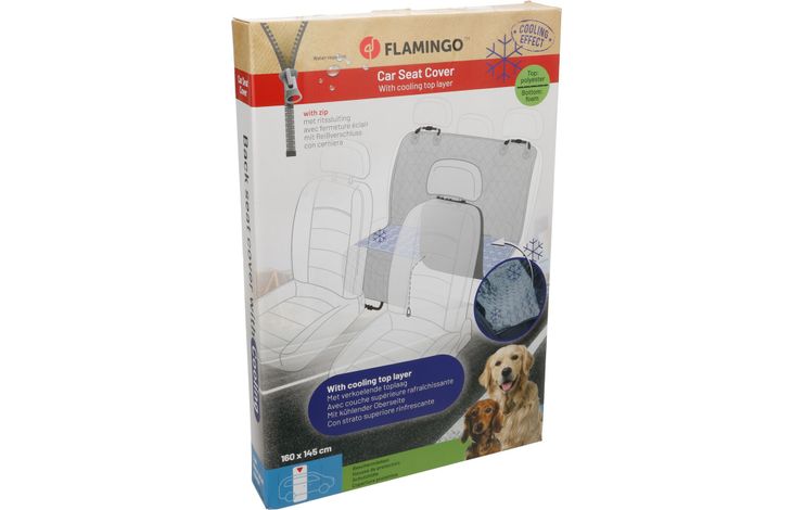 Flamingo Car seat cover Breazy Can be split in two Hammock model Back seat (of the car) Black