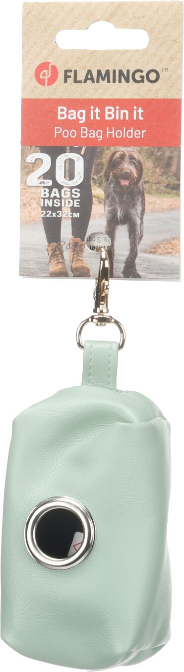 Flamingo Poop bag dispenser Purva Green