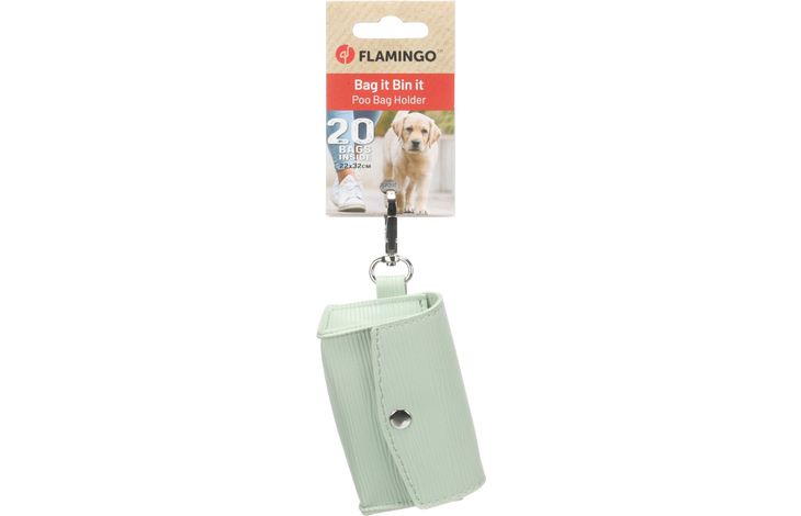 Flamingo Poop bag dispenser Riblea Green