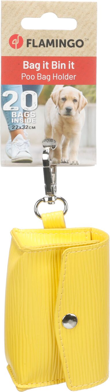 Flamingo Poop bag dispenser Riblea Yellow
