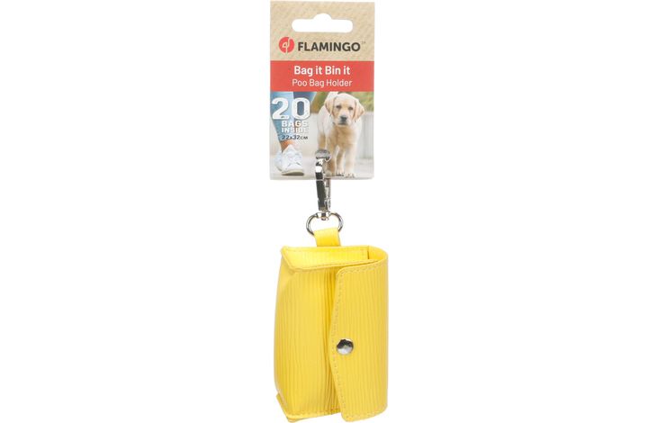Flamingo Poop bag dispenser Riblea Yellow
