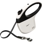 Flexi Retractable leash One For All Tape White Black