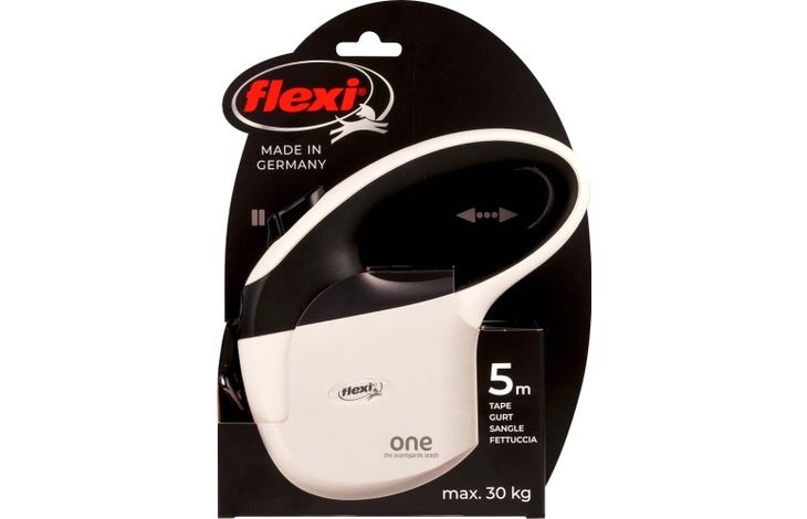 Flexi Flexi Laisse à enrouleur One For All Sangle Blanc Noir