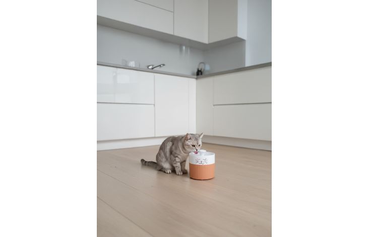 Flamingo Drinking fountain Mali Round Terracotta & White