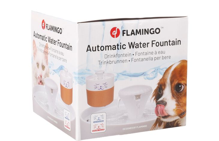 Flamingo Drinking fountain Mali Round Terracotta & White